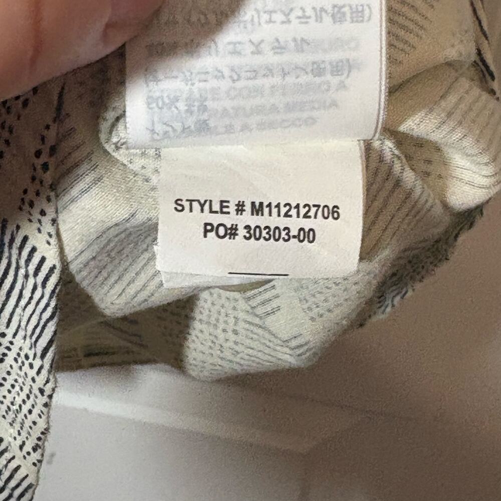 prAna Men’s Slim Fit Short Sleeve Button Up Shirt Cream Gray Print Size XL - Picture 9 of 11